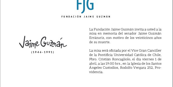 MISA CONMEMORACIÓN 25 AÑOS DE LA MUERTE DEL SENADOR JAIME GUZMÁN E.