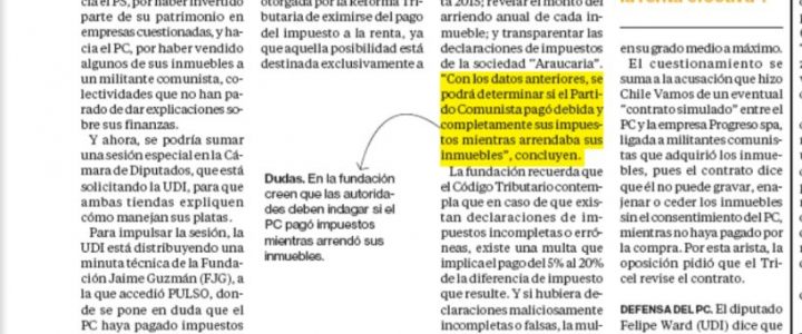 Fundación Jaime Guzmán pide explicaciones al PC por “contratos simulados”