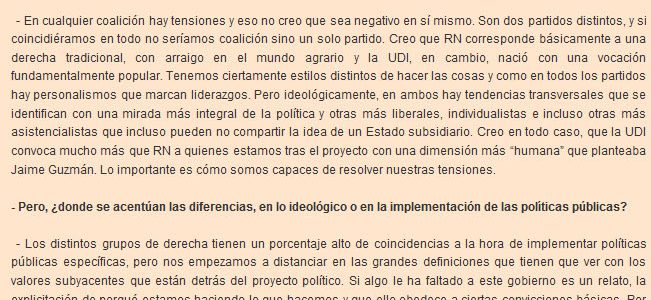 Jaraquemada: “La derecha ha estado algo desorientada sobre su proyecto, dejándose tentar a ratos por el estatismo”