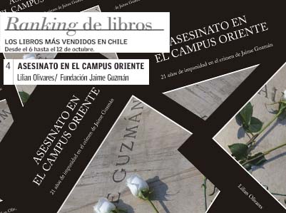 ASESINATO EN EL CAMPUS ORIENTE EN EL CUARTO LUGAR DE LOS LIBROS MÁS VENDIDOS